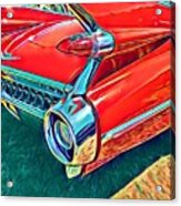 Red Cadillac Tail Fin Acrylic Print