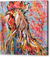 Red Crown Rooster Acrylic Print