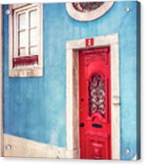 Red Door In Lisbon Acrylic Print