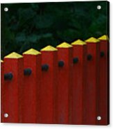 Red Fence Acrylic Print