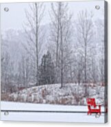 Red In Snow Acrylic Print