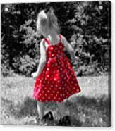 Red Polka Dot Dress And Mommy's Shoes Acrylic Print