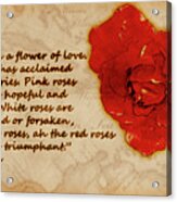 Red Rose Significance Acrylic Print