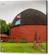 Red Round Barn On Route 66 Acrylic Print