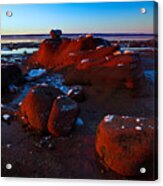 Red Sandstone At Low Tide Acrylic Print