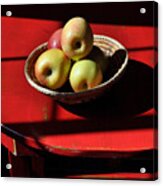 Red Table Apple Still Life Acrylic Print
