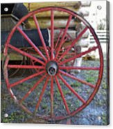 Red Wagon Wheel Acrylic Print