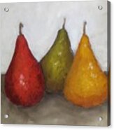 Red Yellow Green Pears Acrylic Print