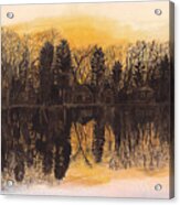 Reflections At Sunset On Bitely Lake Acrylic Print