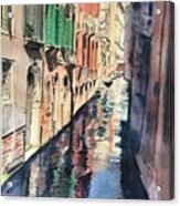 Reflections On A Venice Canal Acrylic Print