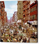 Remastered Photograph Mulberry Street Manhatten New York City 1900 20170716 Acrylic Print