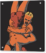 Retro Freestyle Olympic Wrestling Acrylic Print
