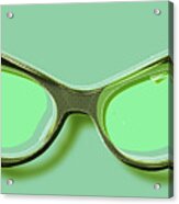 Retro Glasses Funky Pop Mint Green Acrylic Print