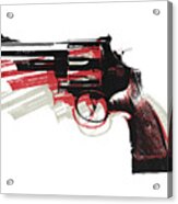 Revolver On White - Left Facing Acrylic Print