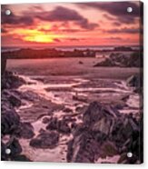 Rhosneigr Beach At Sunset Acrylic Print