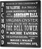 Richmond Famous Landmarks Acrylic Print