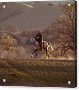Horseback On Top Of The Hill Acrylic Print