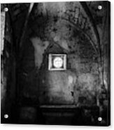 Rioseco Abandoned Abbey Chapel Bw Acrylic Print