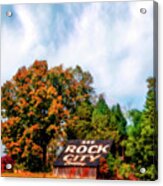 Rock City Barn Ii Autumn Fog Acrylic Print