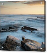 Rocky Seashore During Sunset Acrylic Print