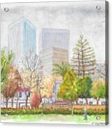 Roxbury Park In Beverly Hills With Century City In The Background, Ca Acrylic Print