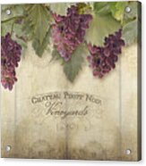 Rustic Vineyard - Pinot Noir Grapes Acrylic Print