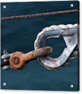 Safety - Sailing Ship's Cables In Port Acrylic Print