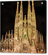 Sagrada Familia At Night - Gaudi Acrylic Print