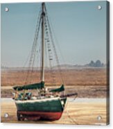 Norfolk Sail Boat Stranded At Low Tide Acrylic Print