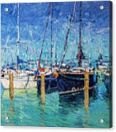 Sailboats At Balatonfured Acrylic Print