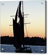 Sailing At Sunset Acrylic Print