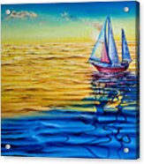 Sailing Over A Yellow Sea Acrylic Print