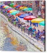 San Antonio Riverwalk Umbrellas Acrylic Print