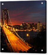 San Francisco Bay Bridge At Sunset Acrylic Print