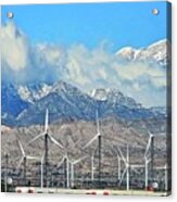 San Gorgonio And Windmills In Palm Springs Acrylic Print