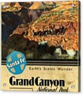 Santa Fe Train To Grand Canyon - Vintage Poster Vintagelized Acrylic Print