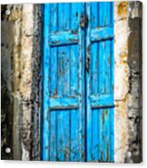 Santorini Blue Door Acrylic Print