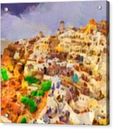 Santorini Panoramic Acrylic Print