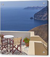 Santorini Sun Terrace Acrylic Print