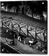 Sao Paulo - Metallic Footbridge At Night Acrylic Print