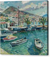 Saranda Dock, Albanian Riviera Acrylic Print