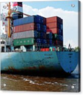 Savannah Georgia Harbour Container Ship Middle East Acrylic Print