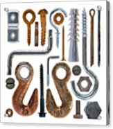 Screws, Nut Bolts, Nails And Hooks Acrylic Print