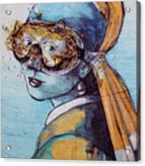 Scuba Girl With Pearl Earring Acrylic Print