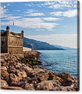 Sea Coast Fort In Menton Acrylic Print