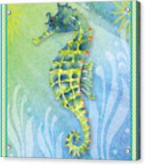 Seahorse Blue Green Acrylic Print