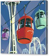 Seattle Poster- Space Needle Vintage Style Acrylic Print