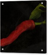 Serrano Pepper With A Black Background Acrylic Print