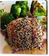 Sesame Tuna With Broccoli Acrylic Print