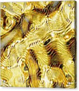 Shades Of Gold Ripples Abstract Acrylic Print